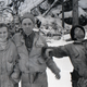 Some of the doomed Dyatlov Pass hikers mug for the camera in a snowy landscape in a vintage photo showcased in An Unknown Compelling Force, a documentary about their mysterious deaths in 1959.